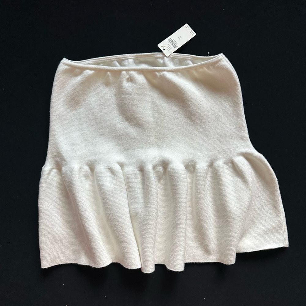 NWT Anthropologie Ivory Strapless Knit Peplum Tube top - Picture 6 of 11
